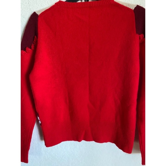J.crew VTg Arrow Tassel 100% Wool Crewneck Art To Wear Academia Preppy Sweater M - Picture 5 of 11